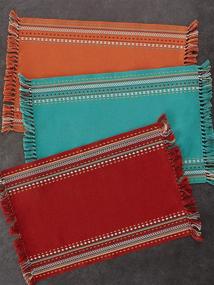 img 3 attached to Коллекция DII фартуков Southwest Hacienda Stripe для столов, набор из 6 штук, 13x19 дюймов, дизайн Sedona Sunset