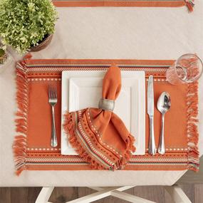 img 1 attached to Коллекция DII фартуков Southwest Hacienda Stripe для столов, набор из 6 штук, 13x19 дюймов, дизайн Sedona Sunset