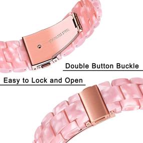 img 1 attached to 📱 TRUMiRR Браслет для Samsung Galaxy Watch 42мм / Watch 4 40мм / Active 2 40мм 44мм, 20мм смола Watchband с быстрым выпуском, розовое золотое стальное застежка-бабочка для Garmin Vivoactive 3 / Venu
