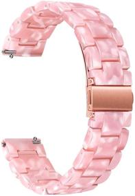 img 4 attached to 📱 TRUMiRR Браслет для Samsung Galaxy Watch 42мм / Watch 4 40мм / Active 2 40мм 44мм, 20мм смола Watchband с быстрым выпуском, розовое золотое стальное застежка-бабочка для Garmin Vivoactive 3 / Venu