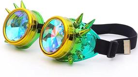 img 2 attached to 🌈 Colorful Kaleidoscope Rainbow Sunglasses by FIRSTLIKE Festivals