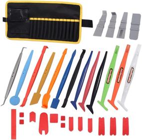 img 4 attached to 🔧 Efficient Vinyl Wraps Application Tool Set: Gomake Sign Makers Wrap Stick Micro Mini Squeegee Set with Micro Fine Fiber Felt