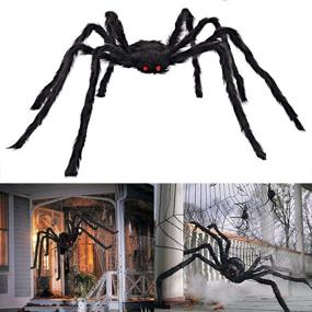 img 4 attached to 🕷 AISENO Halloween Decorations Scary Giant Spider Virtual Realistic Hairy Spider - Spooktacular Outdoor and Indoor Party Supplies Decor in Black - 6.6 Ft of Frightening Halloween Fun!