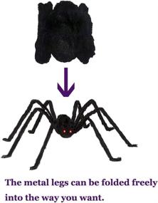 img 3 attached to 🕷 AISENO Halloween Decorations Scary Giant Spider Virtual Realistic Hairy Spider - Spooktacular Outdoor and Indoor Party Supplies Decor in Black - 6.6 Ft of Frightening Halloween Fun!