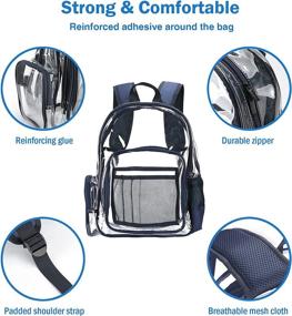 img 1 attached to ProCase Transparent Clearnavy Backpack: A Versatile and Stylish Essential