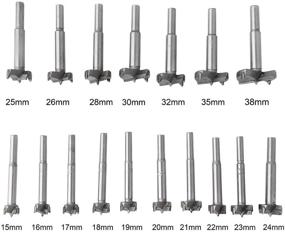 img 3 attached to 🔩 Titanium Forstner Drill Bits for Precision Woodworking: 15mm to 38mm Sizes