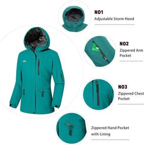 img 1 attached to Wantdo Women's Mountain Waterproof Ski Jacket with Hood, Winter Snow Coat, Insulated Parka, Fleece Lined Rain Jacket