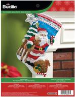 🎅 bucilla 18-inch nordic santa felt applique stocking kit, model 86647 logo