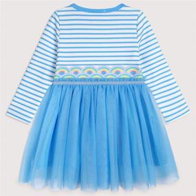 img 2 attached to Quedoris Unicorn Printed Stripe Casual Girls' Clothing for Dresses