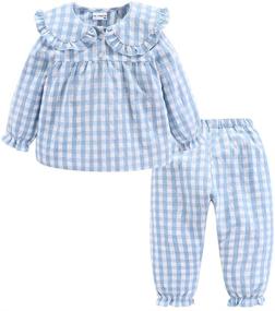 img 4 attached to Mud Kingdom Boys' Toddler Collar Pajama Set - Sleepwear & Robes