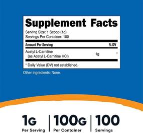 img 3 attached to 🌿 Nutricost Acetyl L-Carnitine (ALCAR) 100 GMS - Powerful 1000mg Per Serving - Premium Acetyl L-Carnitine Powder