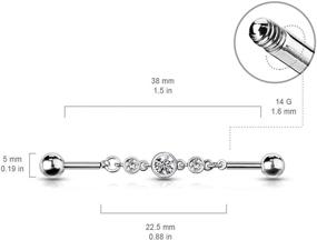 img 3 attached to Amelia Fashion Industrial Barbell Surgical