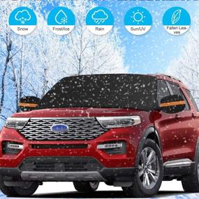 img 4 attached to 🚗 ELZO Windshield Snow Shade with Side Mirror Covers: Extra Large, 3-Layer Anti-Sunshade for Trucks, SUVs & Cars - Protects from Wind, Sun, Theft and Scratches (85 x 50 inch)