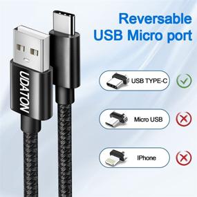 img 3 attached to 10FT Улучшенный прочный кабель для быстрой зарядки USB C - Совместим с 🔌 Samsung Galaxy S20 Fe Ultra S20+ Plus S10 S9 S8 A50 - 1Pack Черный