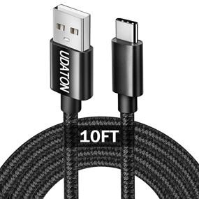 img 4 attached to 10FT Улучшенный прочный кабель для быстрой зарядки USB C - Совместим с 🔌 Samsung Galaxy S20 Fe Ultra S20+ Plus S10 S9 S8 A50 - 1Pack Черный