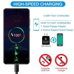 img 2 attached to 10FT Улучшенный прочный кабель для быстрой зарядки USB C - Совместим с 🔌 Samsung Galaxy S20 Fe Ultra S20+ Plus S10 S9 S8 A50 - 1Pack Черный