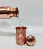 🍶 cherish 100% pure polished copper 1litre drinking water bottle: non-toxic, bpa free, leak proof | ayurvedic vessel for sports, gym, yoga & everyday use логотип