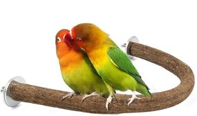 img 4 attached to 🦜 Enhance Your Parrot's Environment with Rypet Natural Wood U-Shaped Perch Swing Stand