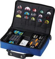 🎯 casemaster by gld products: classic nylon dart carrying case for steel and soft tip darts, blue, 1 логотип