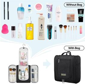 img 2 attached to 💼 BALEINE Toiletry Bag: Water-Resistant Makeup Organizer with Hanging Hook - Large, Black