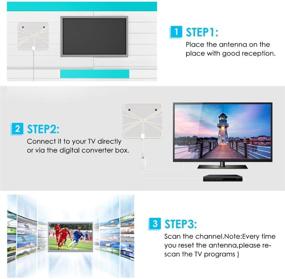 img 1 attached to HDTV Внутренняя антенна – Цифровая ТВ антенна для 4K/1080p Четкого просмотра с отсоединяемым усилителем сигнала 📺, Дальностью 60-80 миль, USB питание, 13 футовый коаксиальный кабель, Версия 2018 года (Белый)