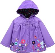 🌧️ kids' hooded raincoat – cute long sleeve outwear jacket with waterproof rainwear and windbreak features logo