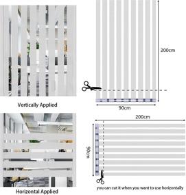 img 1 attached to 🪟 Пленка для окон Qualsen - стильный дизайн в полоску, легкое нанесение при помощи статического сцепления, идеально для переговорной комнаты, домашнего офиса, широкая полоса - 35.4 х 78.7 дюйма.