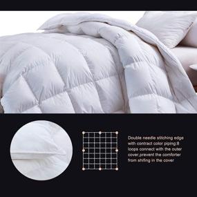 img 2 attached to C&W Luxurious Siberian White Goose Down Comforter King Size/California King Duvet Insert Heavy Warmth for Winter 100% Natural Cotton Shell 750 Fill Power 60oz Fill Weight White Solid - Premium Quality and Ultimate Comfort Guaranteed