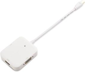 img 2 attached to 🔌 Белый 3-в-1 Мини-переходник Mini DisplayPort в HDMI с VGA и DVI - Совместим с Thunderbolt, Thunderbolt 2, и поддерживает разрешение 4K по HDMI - Кабельные технологии