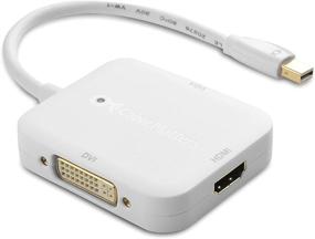 img 3 attached to 🔌 Белый 3-в-1 Мини-переходник Mini DisplayPort в HDMI с VGA и DVI - Совместим с Thunderbolt, Thunderbolt 2, и поддерживает разрешение 4K по HDMI - Кабельные технологии