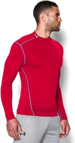 img 2 attached to 🔥 Stay Warm and Compressed with Under Armour Men's ColdGear Armour Mock Long-Sleeve T-Shirt