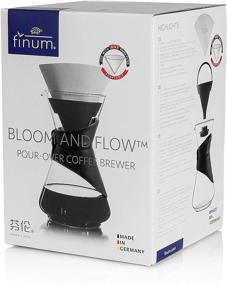 img 1 attached to ☕️ Finum Bloom and Flow боросиликатный стеклянный кофейный фильтр: 24 унции, черный | Художественное совершенство для идеального заваривания