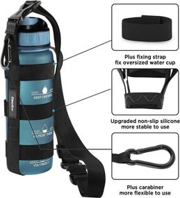 img 2 attached to 🧺 EasyAcc Water Bottle Handle Shoulder Strap with Carabiner - Universal Water Bottle Carrier Sling for Walking, Hiking, Camping, School - Suitable for 12oz to 64oz Bottles (Bottle Excluded)