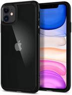 spigen ultra hybrid [military grade] designed for iphone 11 case (2019) - matte black logo