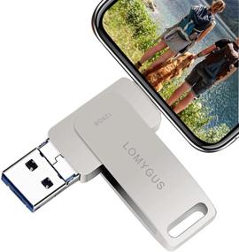 img 4 attached to Photo Stick 128GB USB Flash Drive LOMYGUS Memory Stick High Speed Backup Compatible IOS Windows Android System Phone/Pad/PC(Sliver 128GB)