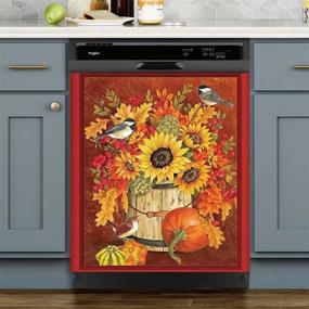 img 4 attached to Halloween Pumpkins Dishwasher Sunflowers Magnetic