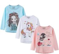 🦄 girls' unicorn reindeer crewneck graphic t-shirts - clothing for tops, tees & blouses logo