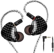 famedy dual driver wired in-ear monitors earbuds with mmcx detachable cables – carbon fiber, noise-isolating comfort earphones for musicians, sports headphones logo