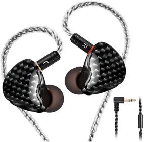 img 4 attached to Famedy Dual Driver Wired In-Ear Monitors Earbuds with MMCX Detachable Cables – Carbon Fiber, Noise-Isolating Comfort Earphones for Musicians, Sports Headphones