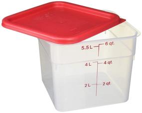 img 1 attached to Cambro 6SFSPP190 CamSquare Translucent Storage Container, 6 qt with Lid: Efficient Kitchen Organization Solution