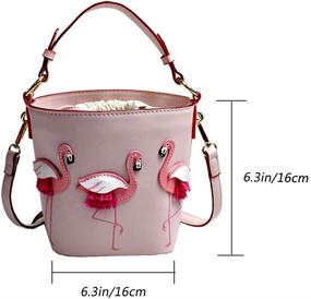 img 3 attached to 👜 Stylish Magibag Small Flamingo Drawstring Bucket Shoulder Bag - Perfect Tote Handbag for Women and Girls