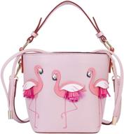 👜 stylish magibag small flamingo drawstring bucket shoulder bag - perfect tote handbag for women and girls logo