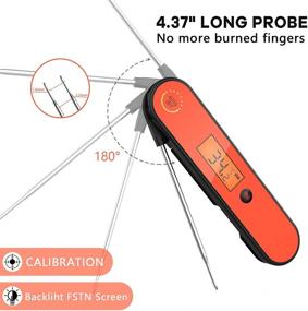 img 2 attached to 🔥 Supveco Rechargeable Meat Thermometer - Instant Read Digital Waterproof Thermometer with Long Probe, Backlight, Magnet, Calibration - Ideal for Kitchen, Outdoor Cooking, Deep Fry, BBQ, Grill