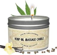 organic hemp seed oil massage candle for ultimate relaxation - perfect christmas gift for men & women by alter native - made in usa - 4 oz vanilla scent logo