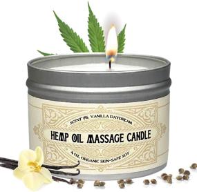 img 4 attached to Organic Hemp Seed Oil Massage Candle for Ultimate Relaxation - Perfect Christmas Gift for Men & Women by Alter Native - Made in USA - 4 oz Vanilla Scent