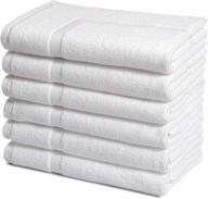 get ultimate comfort with amazoncommercial premium 100% cotton bath mat set - pack of 6, 20 x 30 inches, 684 gsm, white logo