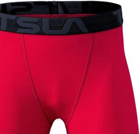 img 1 attached to 👖 TSLA Boys Youth UPF 50+ Compression Pants Baselayer, Cool Dry Running Tights, 4-Way Stretch Workout Leggings - 1 or 2 Pack