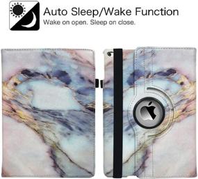 img 2 attached to 📱 2018/2017 iPad 9.7 6th/5th Generation Case - 360 Degree Rotating iPad Air Cover with Auto Wake/Sleep, Compatible with Apple iPad 9.7 Inch 2018/2017, Coloured Marble Design