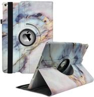 📱 2018/2017 ipad 9.7 6th/5th generation case - 360 degree rotating ipad air cover with auto wake/sleep, compatible with apple ipad 9.7 inch 2018/2017, coloured marble design logo