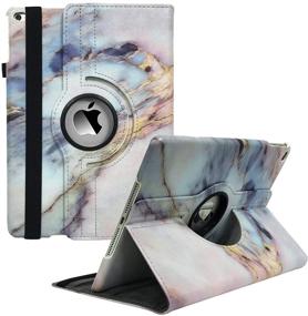 img 4 attached to 📱 2018/2017 iPad 9.7 6th/5th Generation Case - 360 Degree Rotating iPad Air Cover with Auto Wake/Sleep, Compatible with Apple iPad 9.7 Inch 2018/2017, Coloured Marble Design